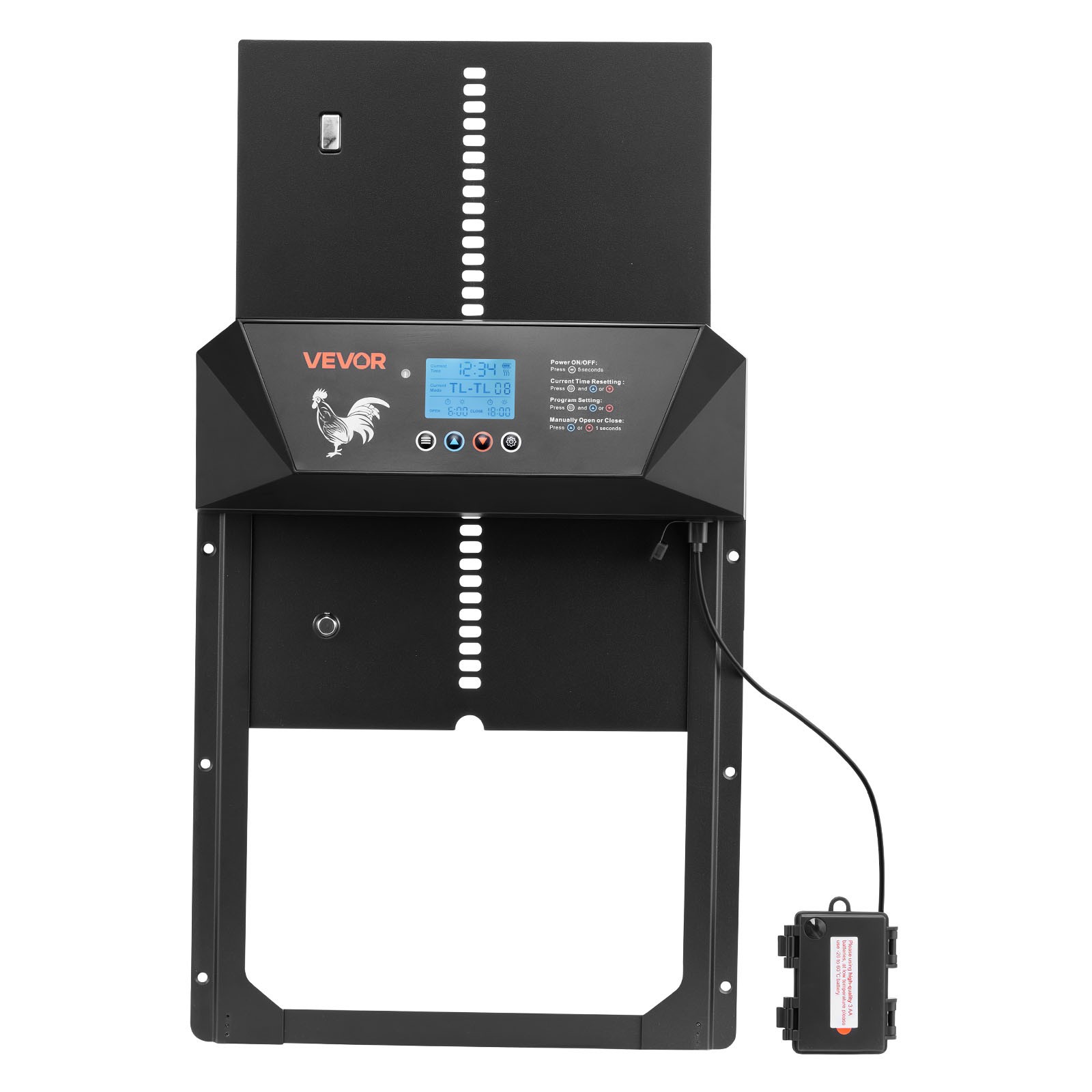 VEVOR DC & Battery Powered Automatic Chicken Coop Door Opener Light Sensor Timer