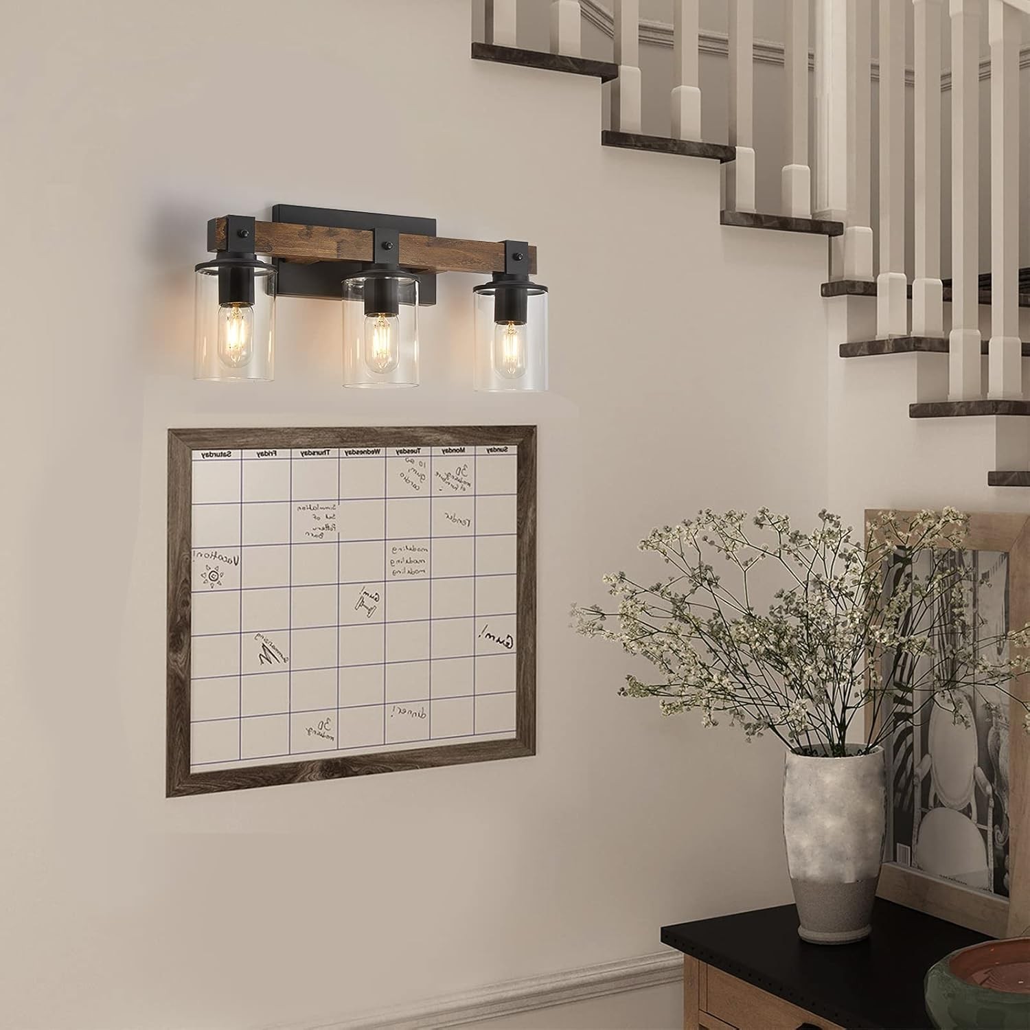 Vanity Lights for Bathroom Farmhouse Bathroom Light Fixtures 3/4/5-Light Black