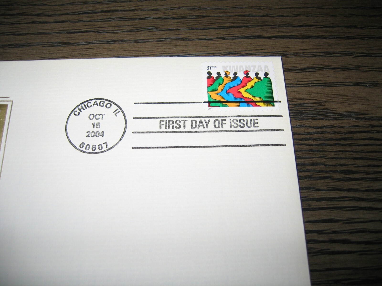 2004 Holiday Kwanzaa FDC Replica Gold Golden Cover Stamp