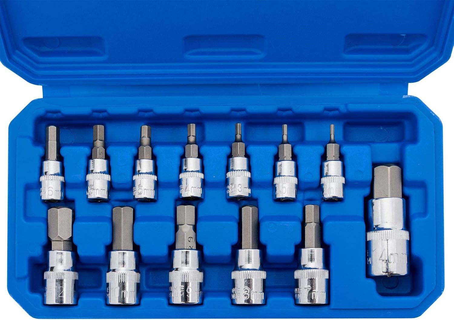 Hex Bit Socket Set Premium S2 Alloy Steel | 13-Piece Metric 2mm - 14mm Allen Soc