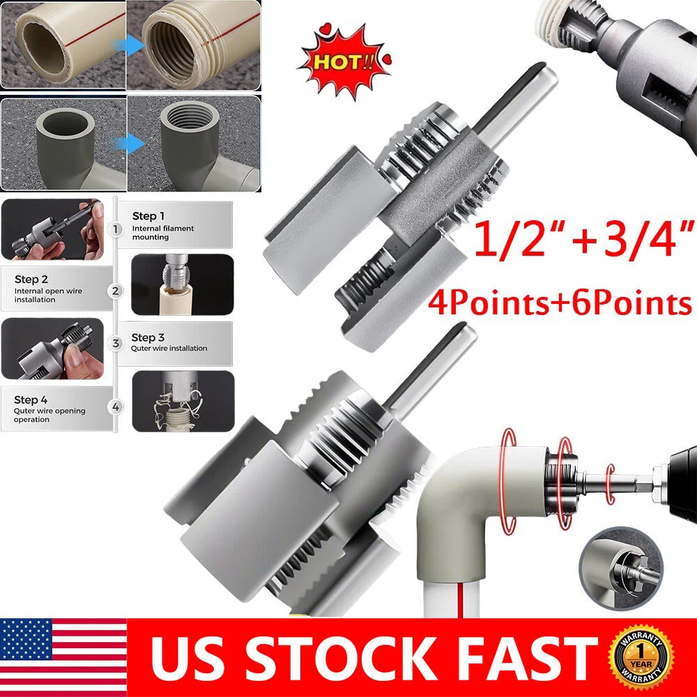 Integrated Internal & External Pipe Threading-Tool PVC Pipe Threader Kit