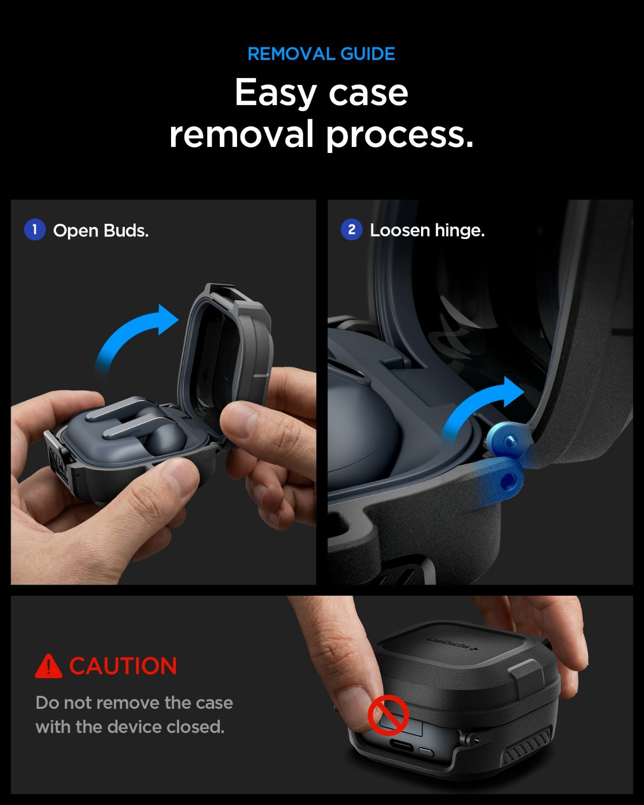 For Galaxy Buds 4 / 4 Pro | Spigen Lock Fit Secure Protection Case