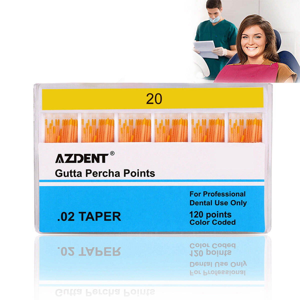 AZDENT Dental Gutta Percha Points &Absorbent Paper Points Taper Coded Endodontic