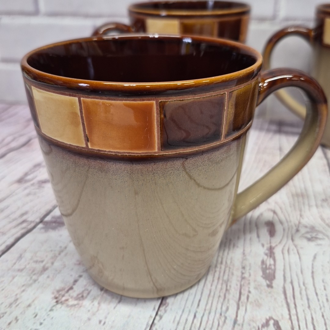 Set of 4 Gisbson Elite Designs Casa Estebana Ceramic Coffee Mugs 16oz