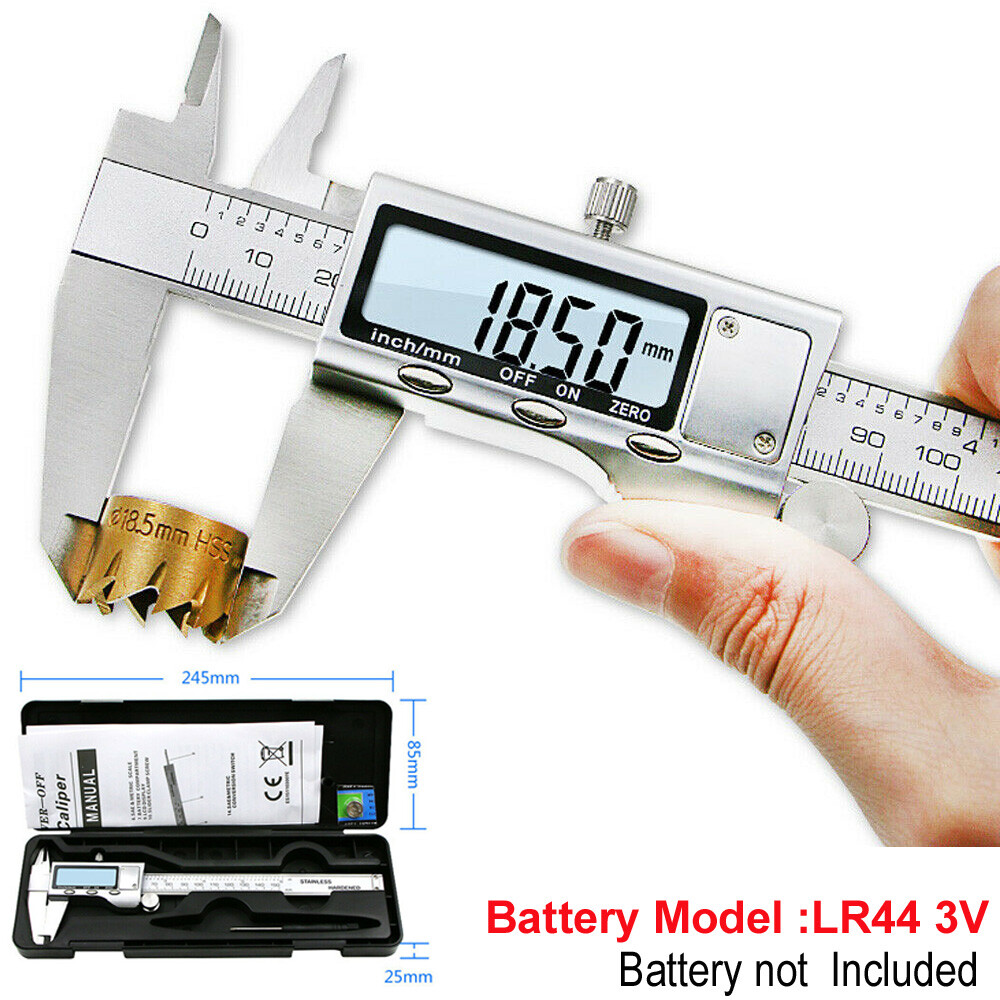 6" Stainless Steel Digital Caliper Vernier Micrometer Electronic Measuring Ruler