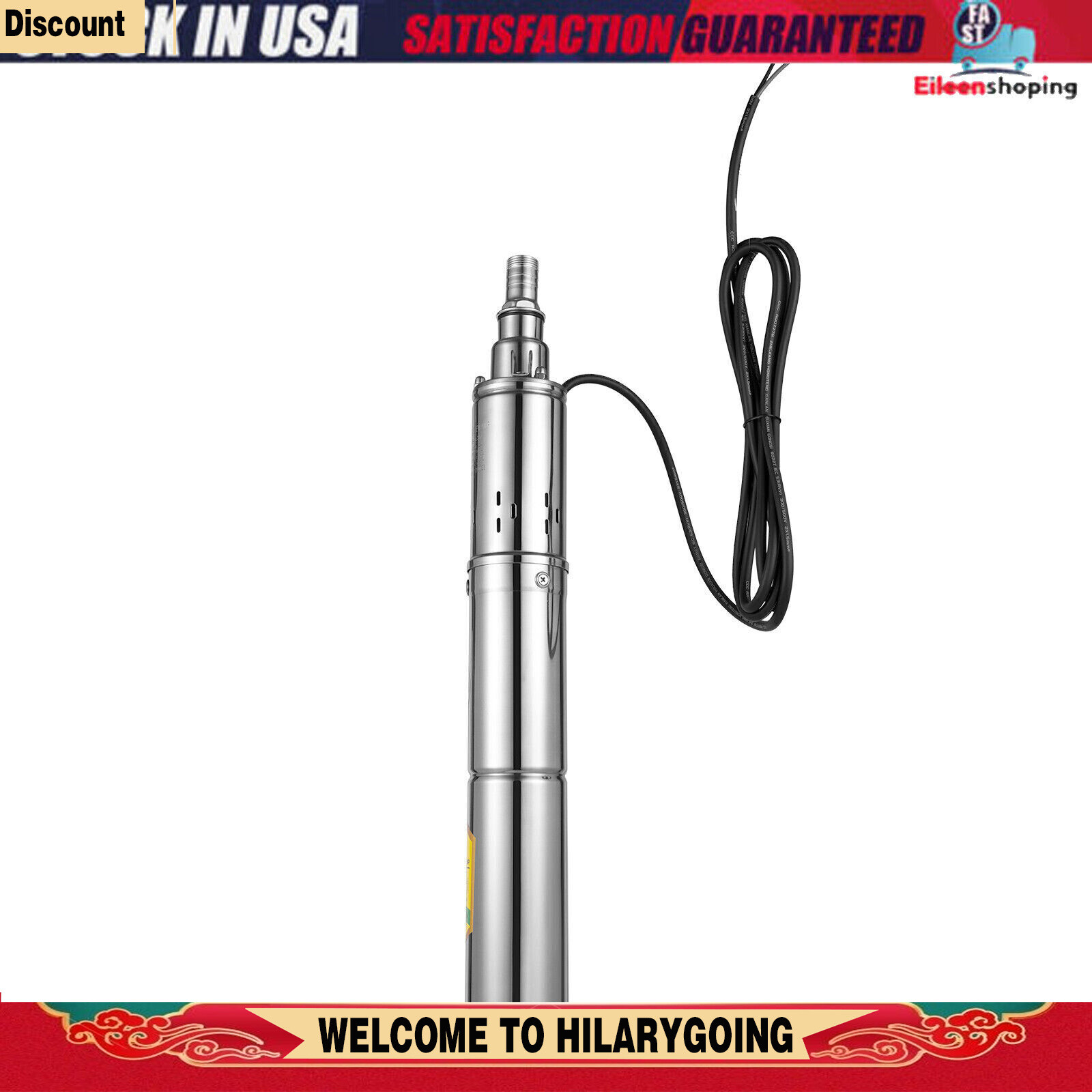 24V 370W Stainless Solar Water Pump Deep Well Solar Submersible Pump Durable New