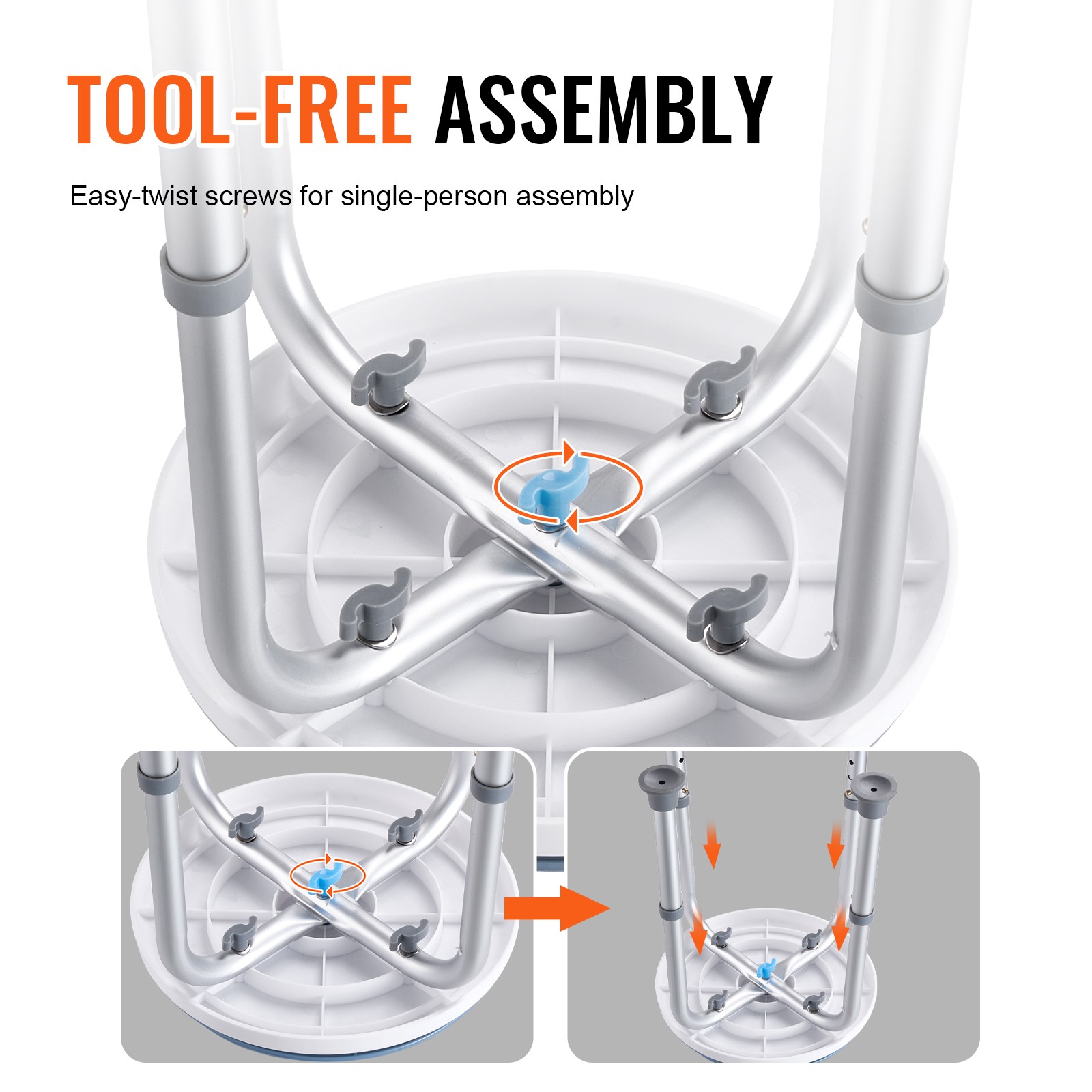 Shower Chair Rotating Bath Seat Stool Elderly Aids Adjustable Height 300lb