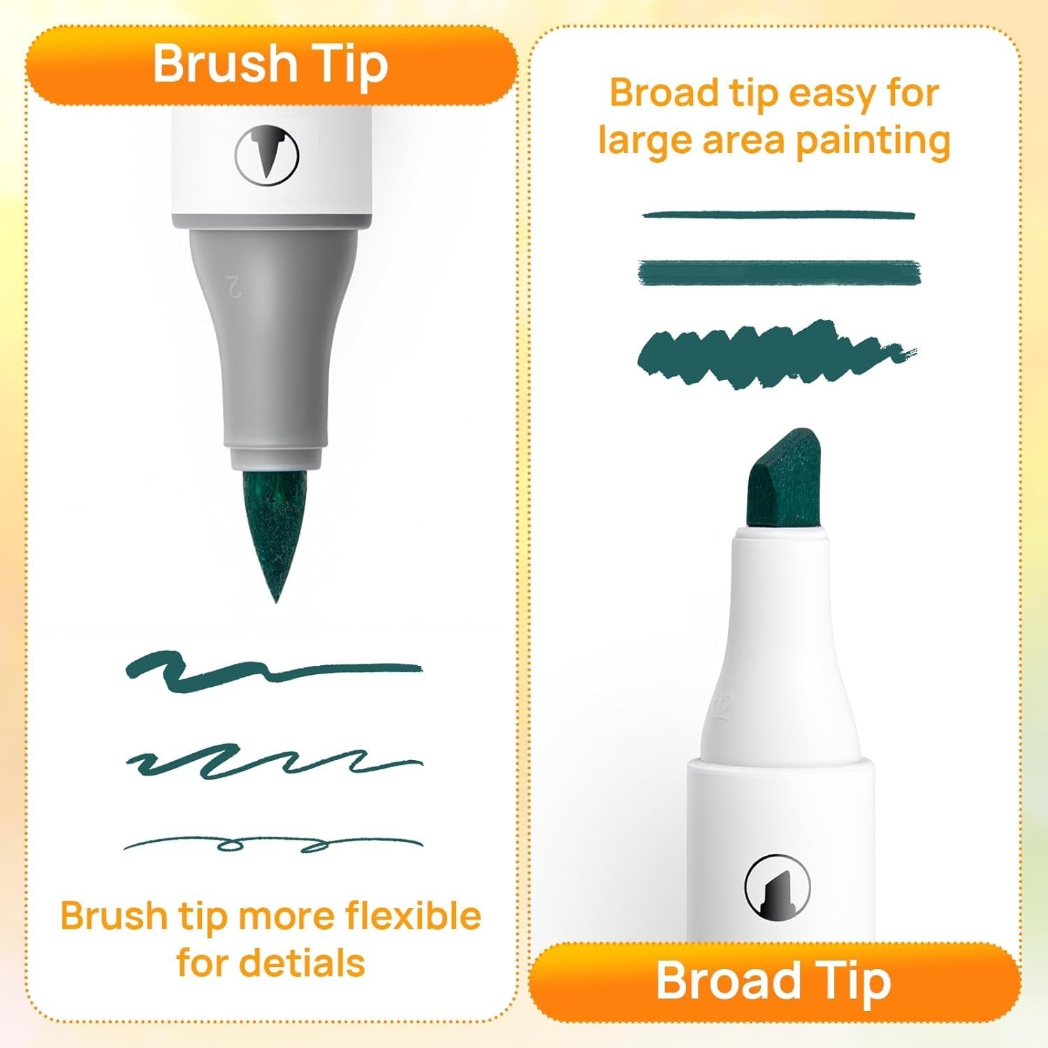 SANJOKI Art Markers 120 Brush Tips Alcohol Markers