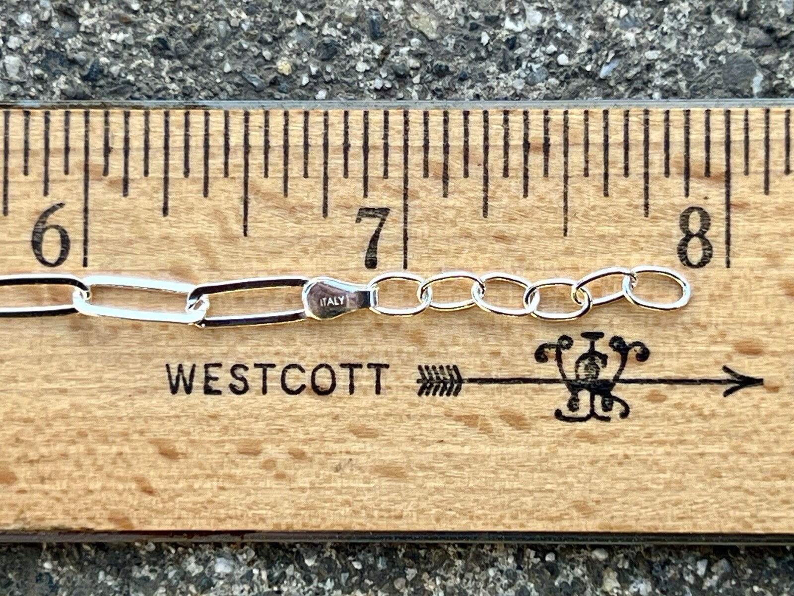 NEW $128 Sundance 7-8" Adjust. Sterling Silver Italy Paperclip 925 Link Bracelet