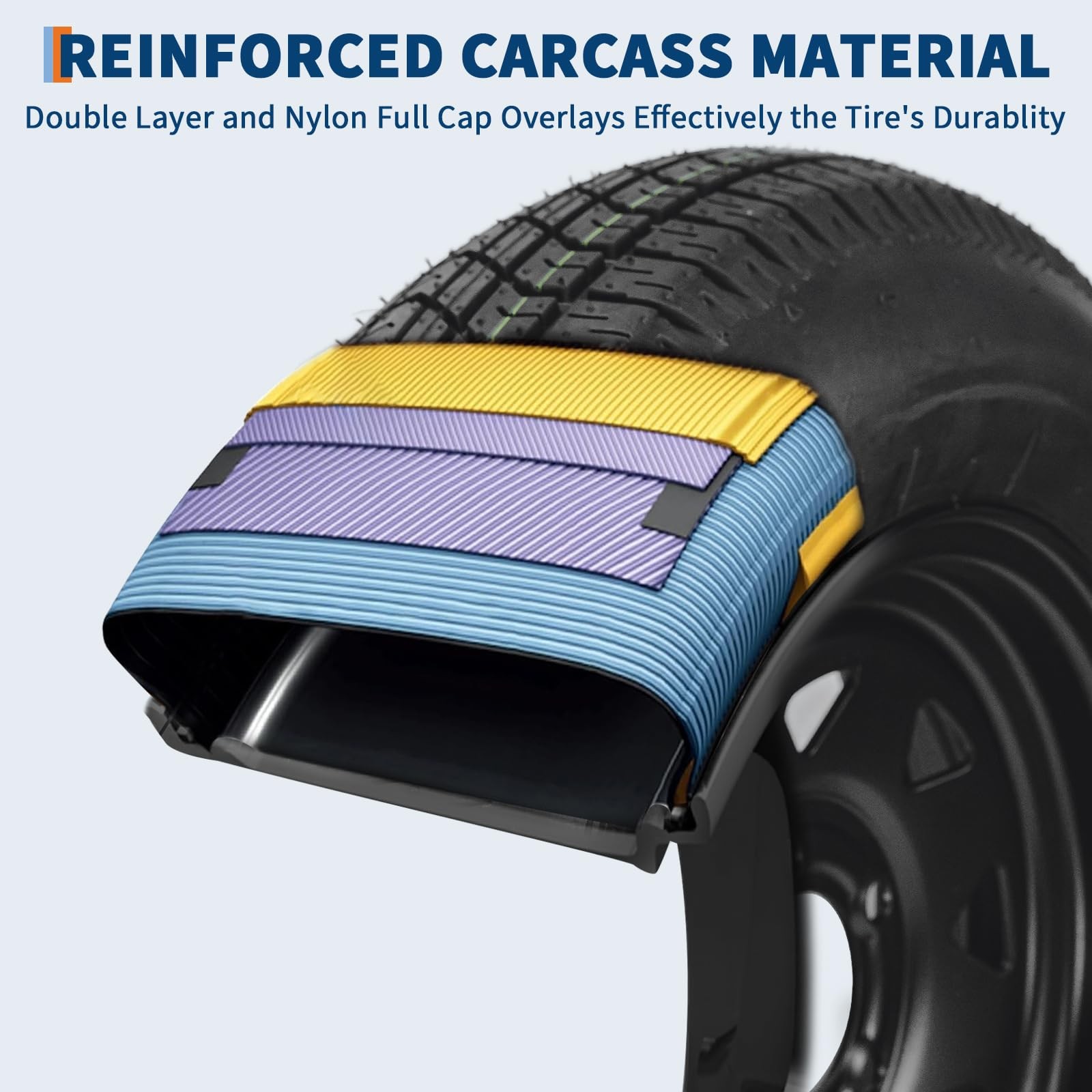 2 Pack ST175/80D13 Trailer Tires with 13" Rims 175/80 D 13 5 Lug on 4.5 Black