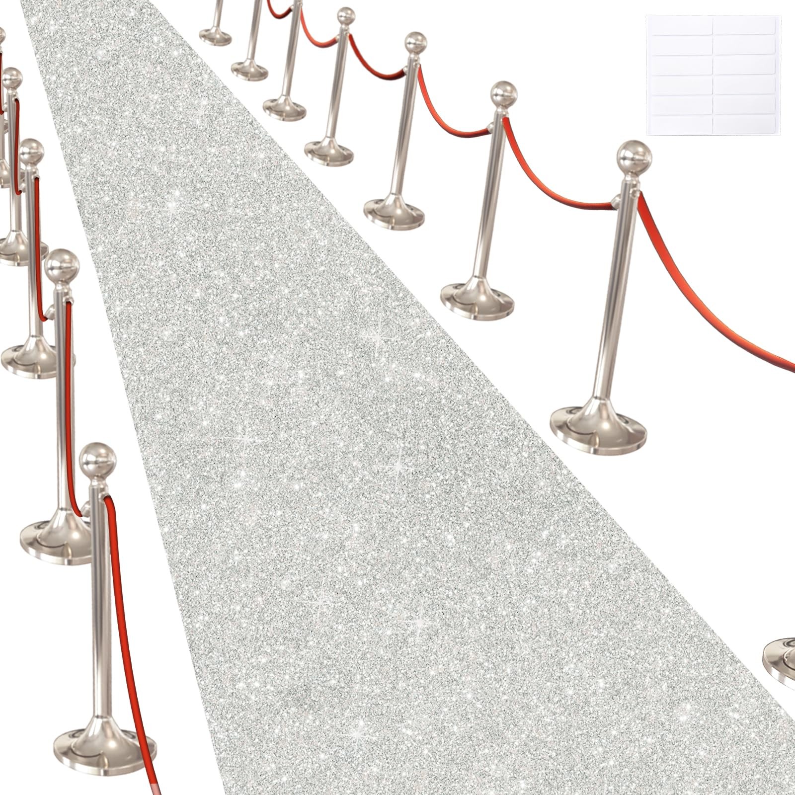 Alfombra de pasillo con purpurina fiestas, tela no tejida de 200 g/m² de grosor