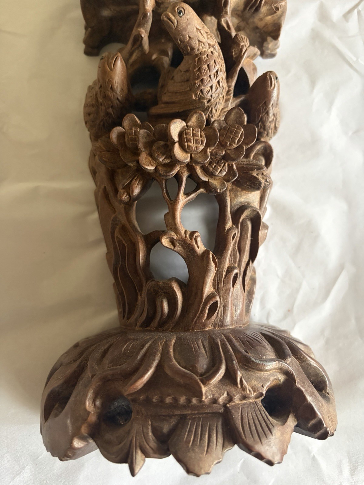 Antique Or Vintage Possibly Rosewood And Artist Signed Carved Sculpture
