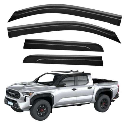 Low Profile Rain Guards Compatible with 2024 2025 2026 Tacoma Double Cab