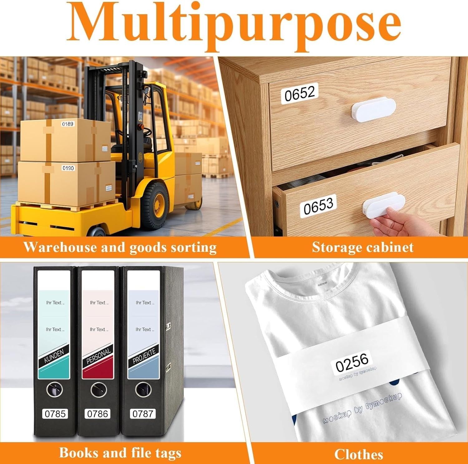 1000 Numbered Labels 2x1 Roll Consecutive Stickers Inventory Tags Sequential