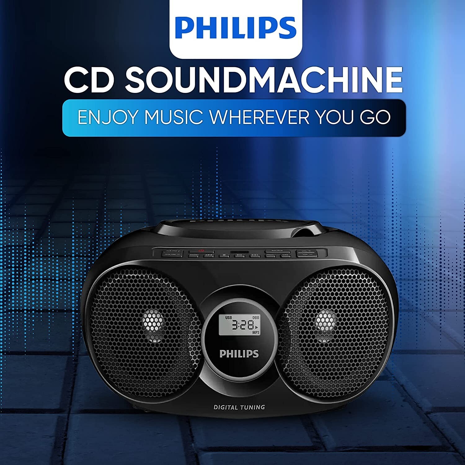 Philips Portable CD Player USB Radio Boombox Stereo System. Great for home