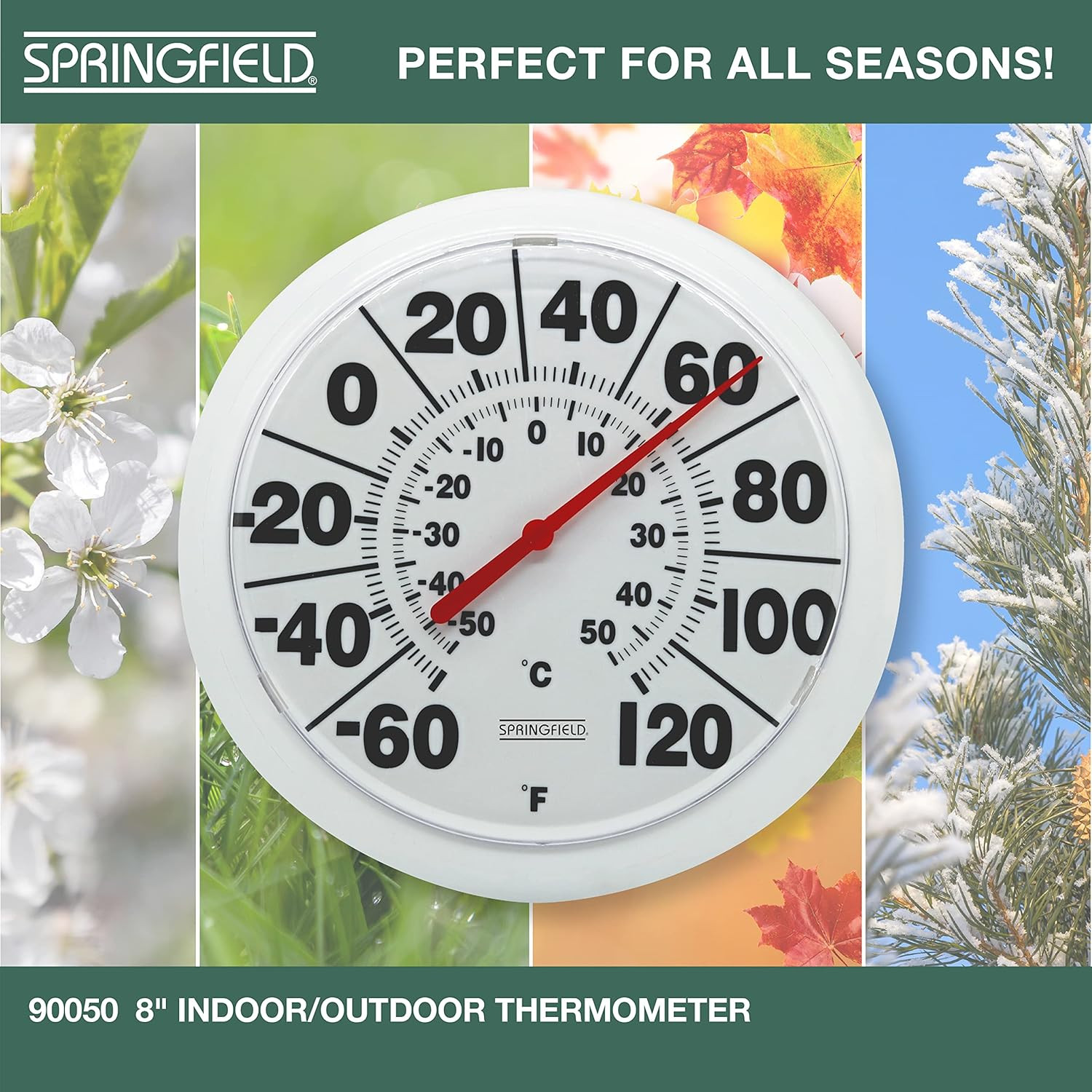 Indoor Outdoor Big and Bold Dial Thermometer, Wireless Thermometer with Easy to