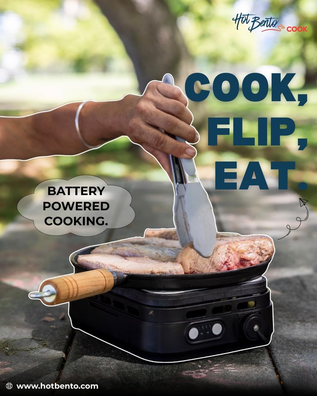 Hot Bento Cook Portable Battery-Powered Flameless Cooker, Hot Plate, Outdoors