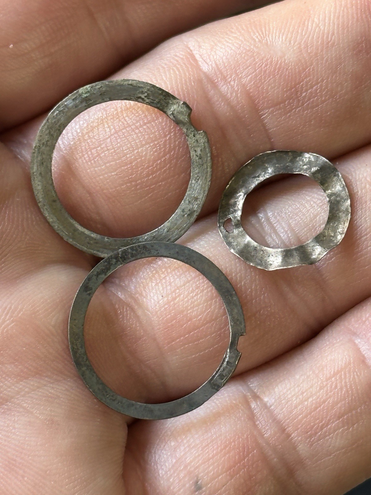 1700's SILVER FUR TRADE ERA LOT - BROOCH GORGET PIN RING BEAD ~ NICE COLLECTION