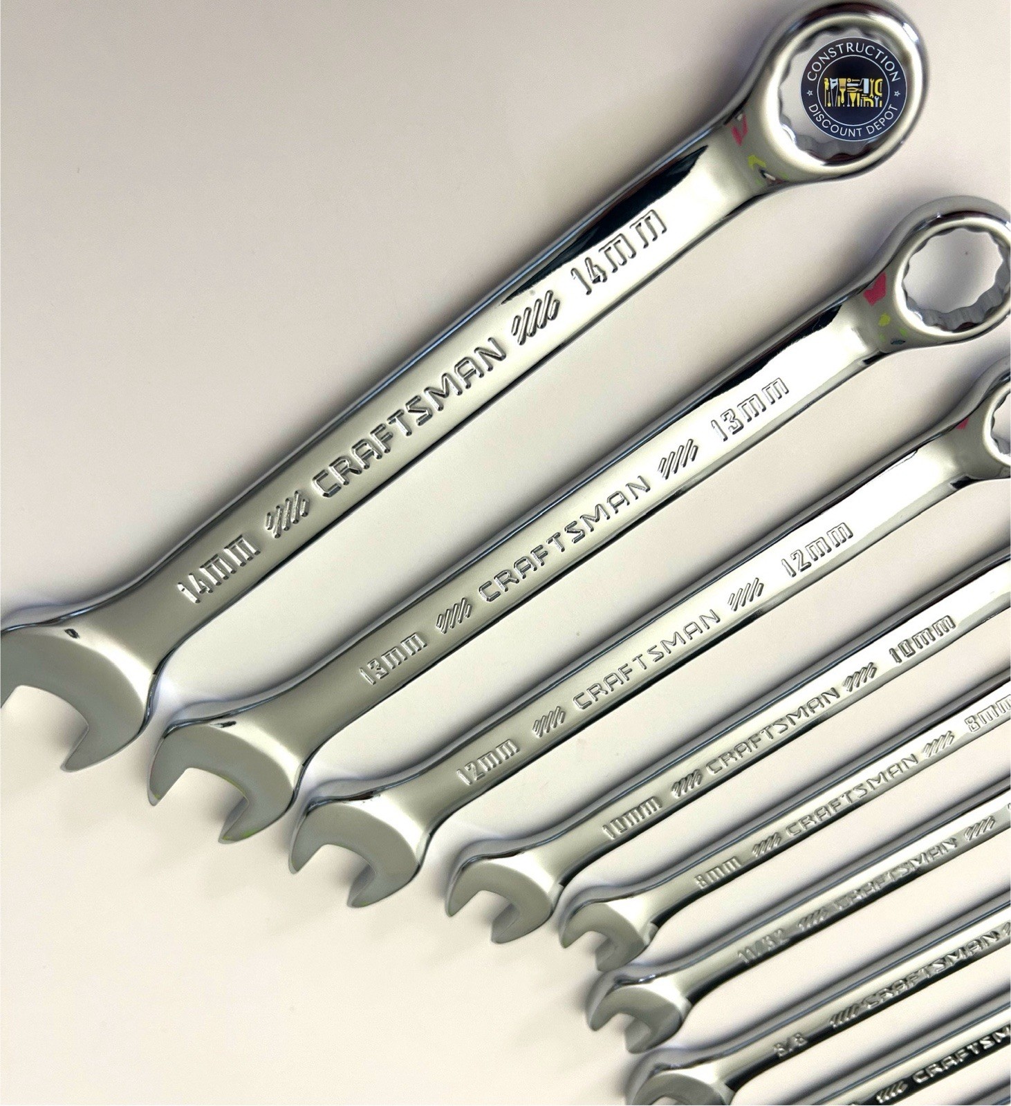 Craftsman SAE & METRIC 12 Point Combination Chrome Wrench set 10 Pack