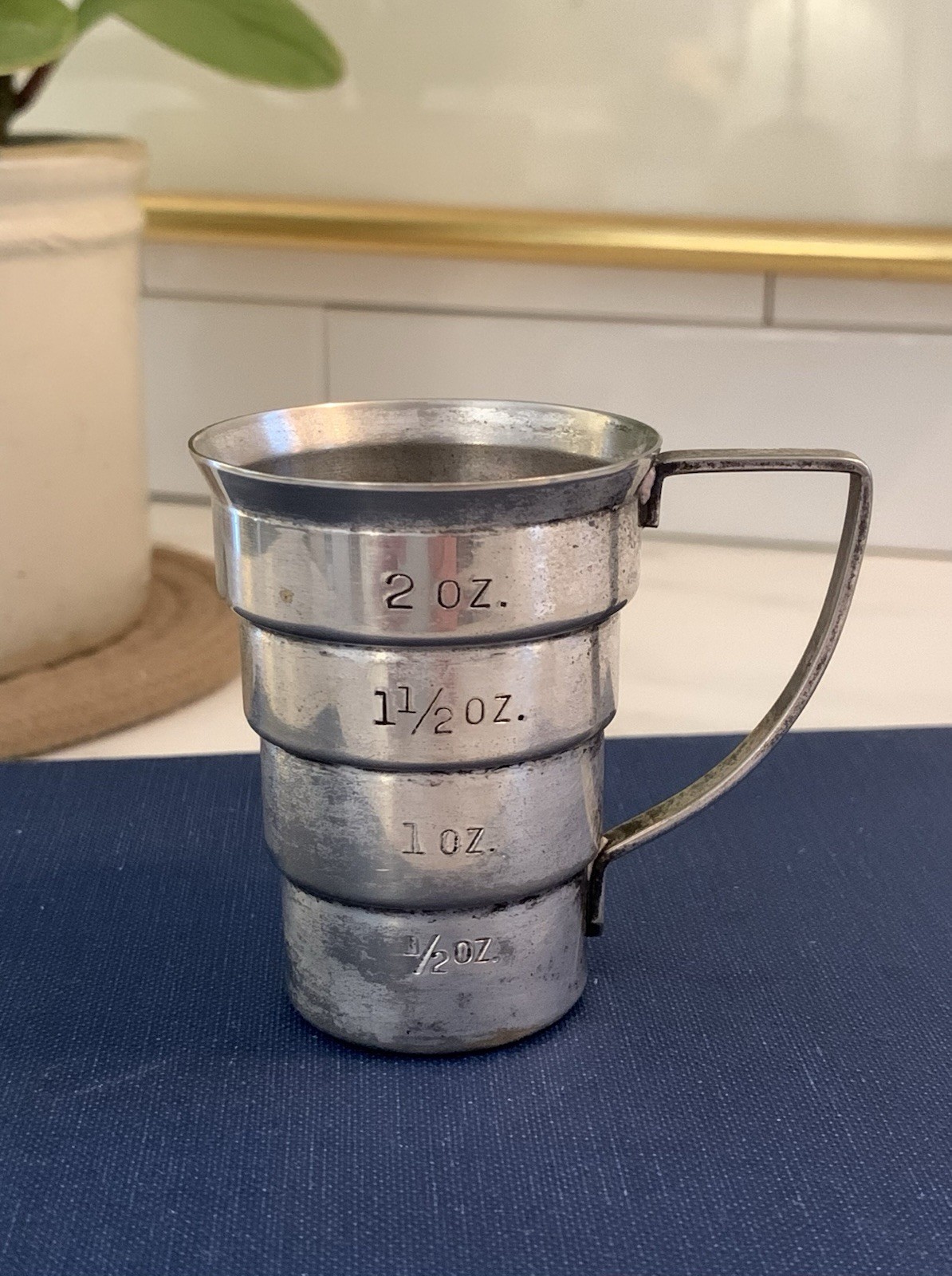 ✨Vintage NAPIER Stepped Silver Plate Jigger Art Deco 1930s Bar Barware Cocktail