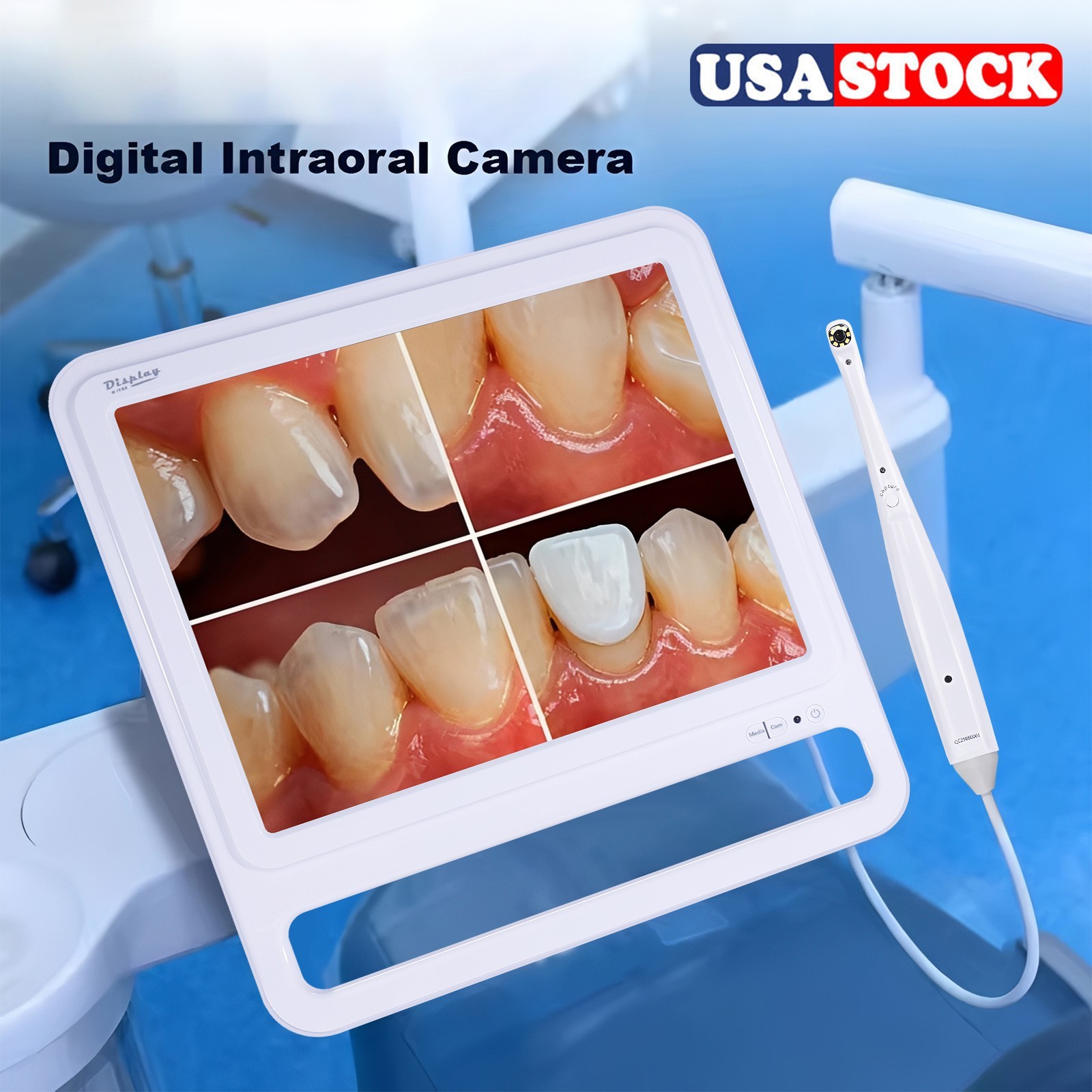 All-in-One Dental Intraoral Camera System HD 17 Inch Monitor & Steel Holder