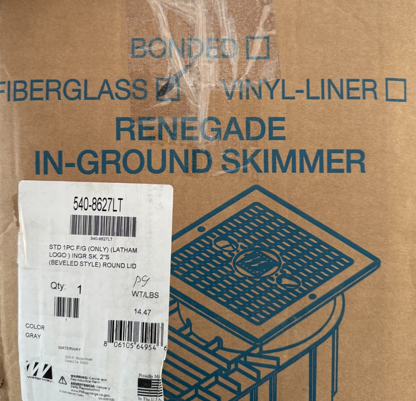 Waterway 540-8627 2" Renegade Complete In-Ground Skimmer Pool Fiberglass