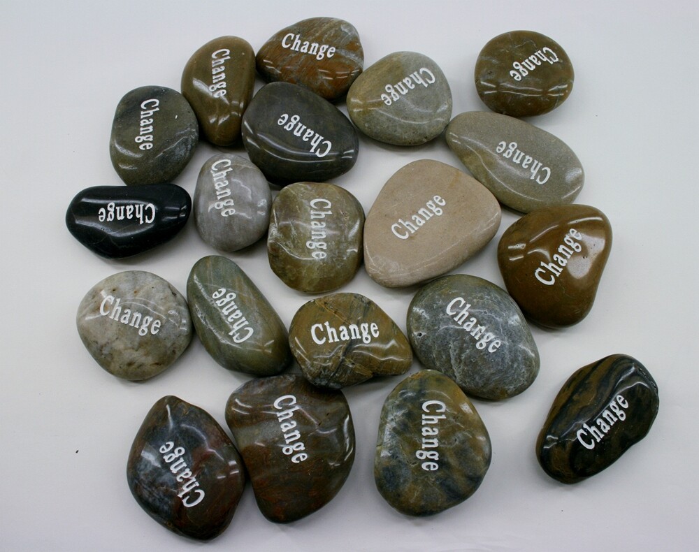 Lot of 100pcs Inspirational Word River Stones Etched Engrave Carve Words Stone