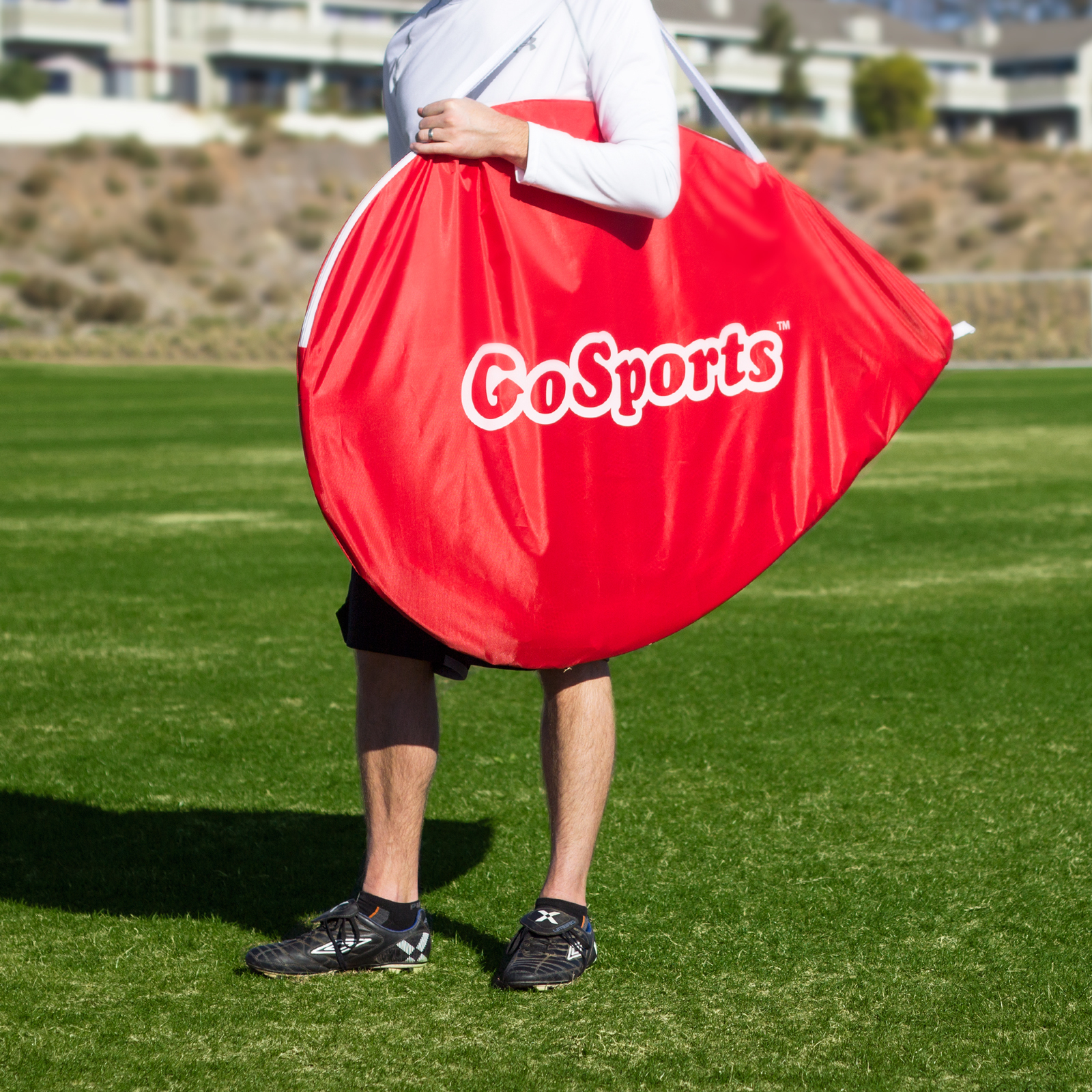 GoSports 6 FT Portable Pop-Up Soccer Goals (Set of 2 + 6 Cones and Case)