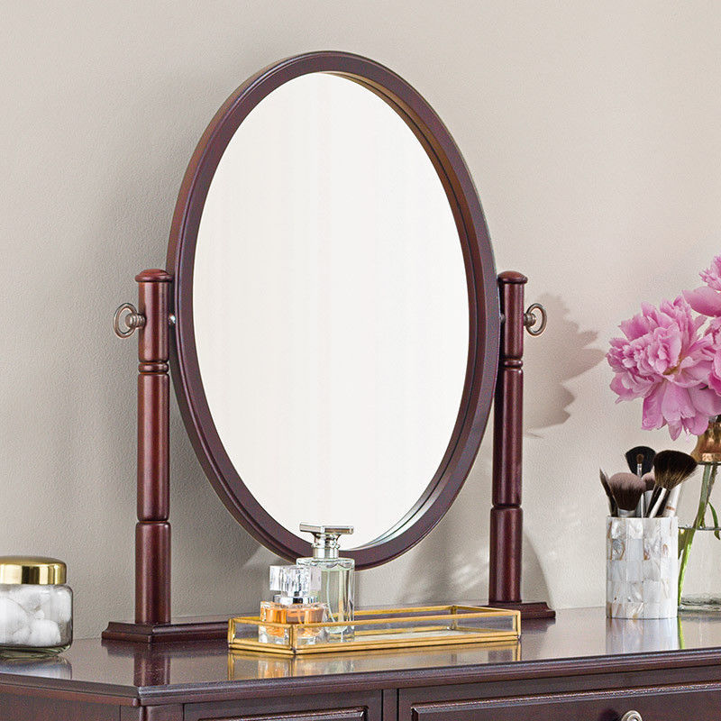 3 Drawers Makeup Vanity Dressing Table with Mirror Classic Bathroom Furniutre