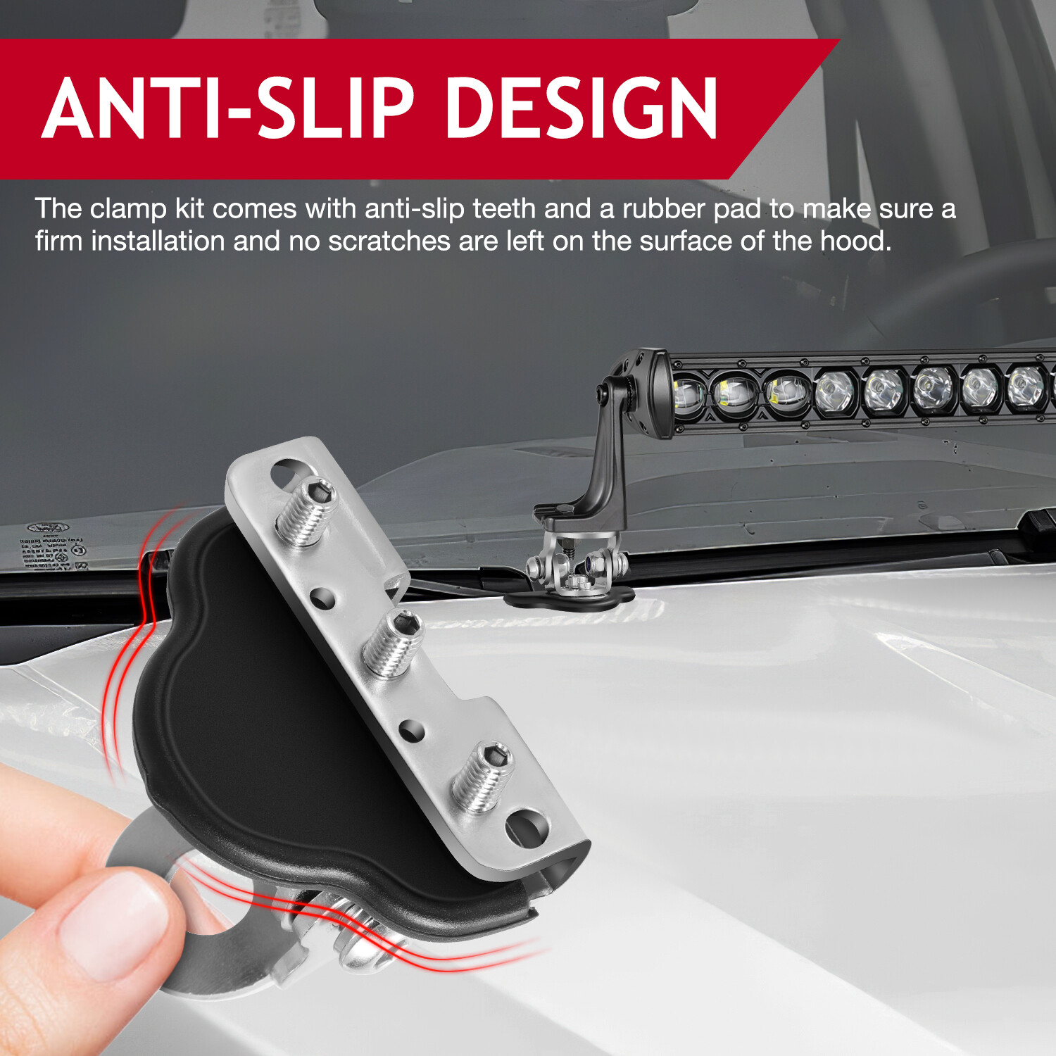 2x Universal A Pillar Hood Mount Bracket Clamp Holder LED Ditch Light Bar Pods