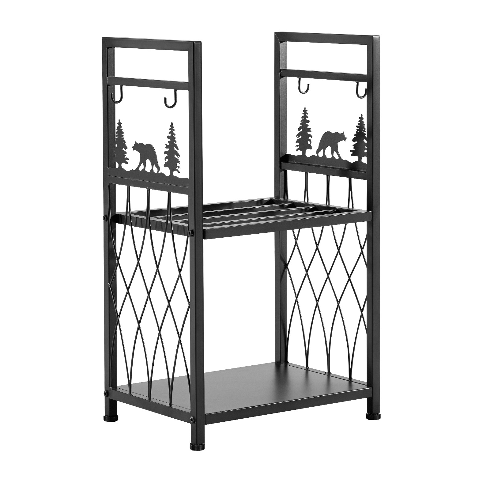 VEVOR 2 Tier Indoor Firewood Rack with Fireplace Tools 1.3 ft Log Wood Holder