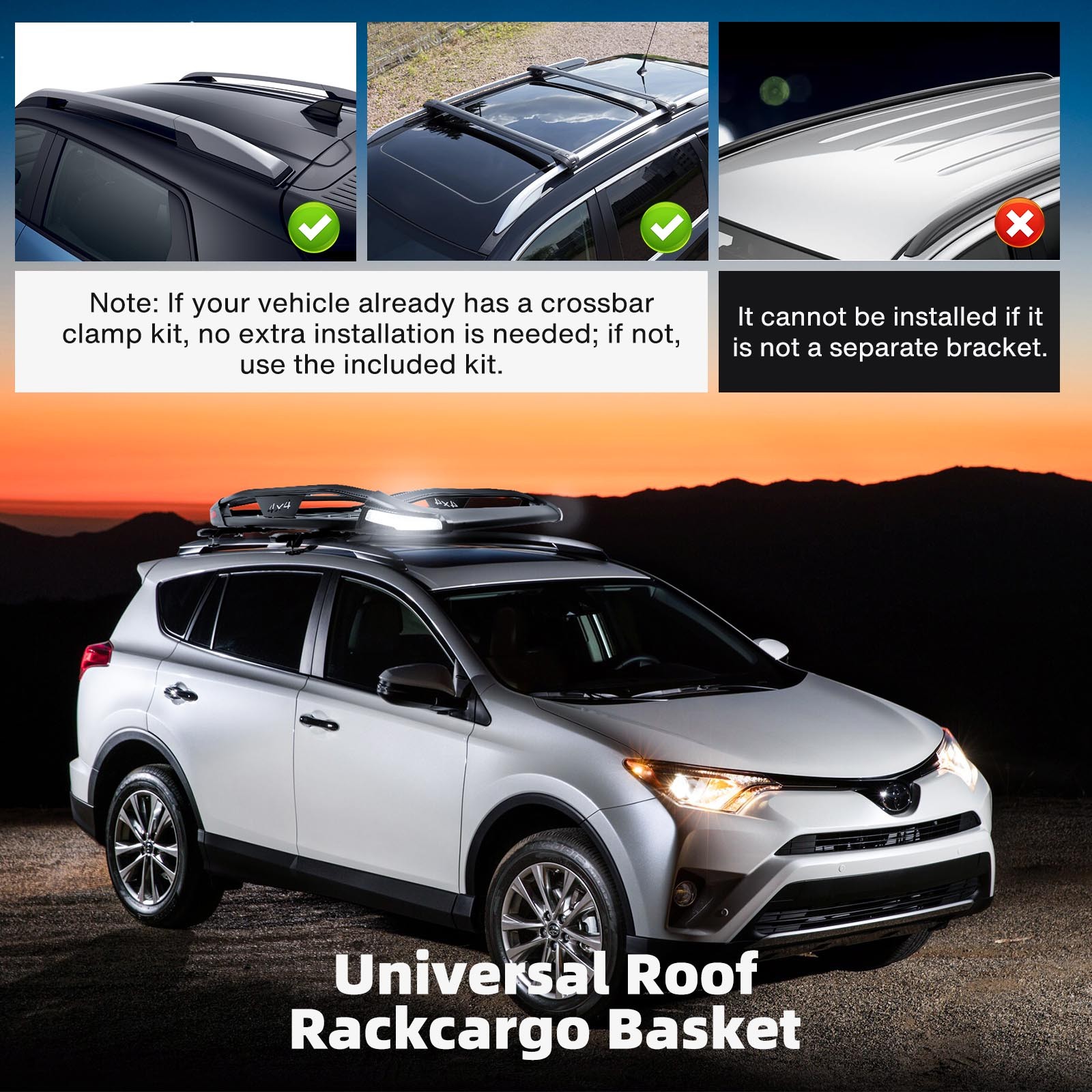 For Subaru Legacy Aluminum Top Roof Rack Cargo Carrier Basket Holder LED Lights