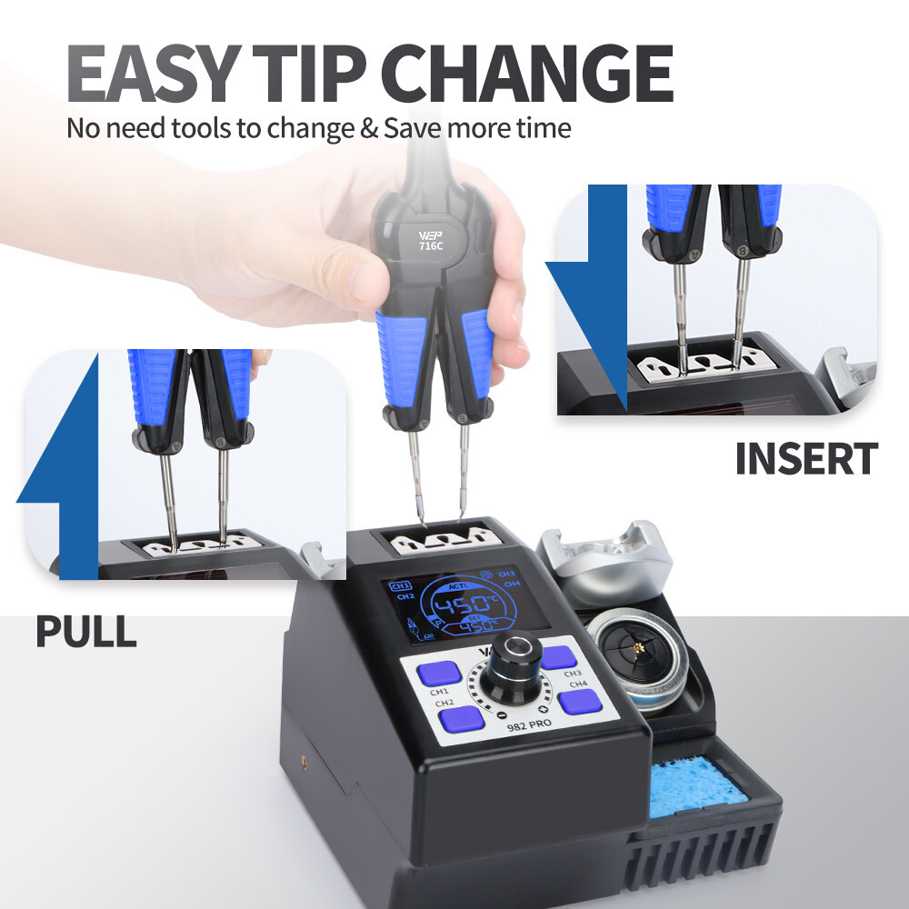 WEP SMT Hot Tweezers Soldering Station Desoldering Rework Station ESD KIT