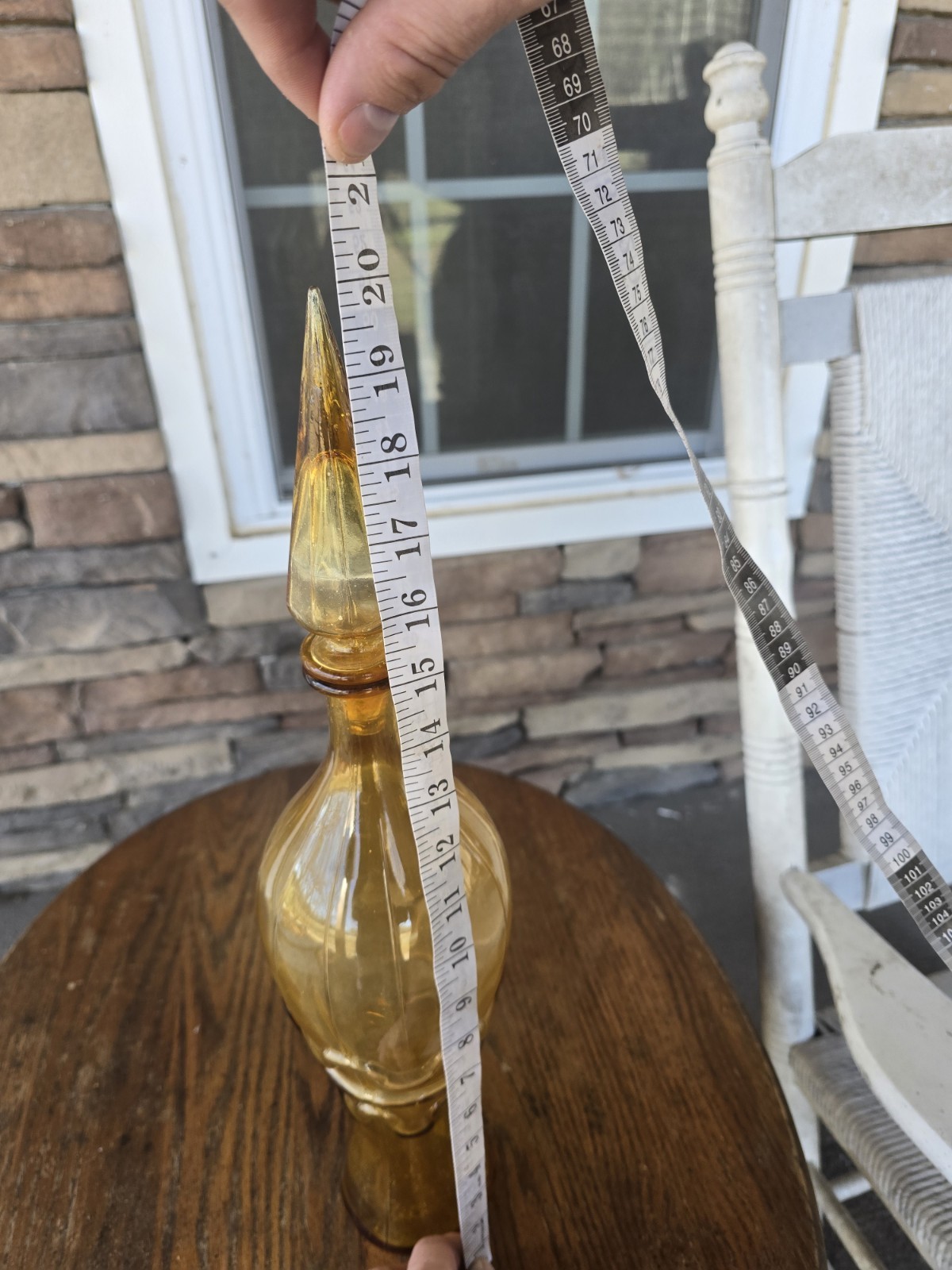 Vintage Empoli Rossini Italy Amber Glass Genie Bottle.(see Coupon Price)