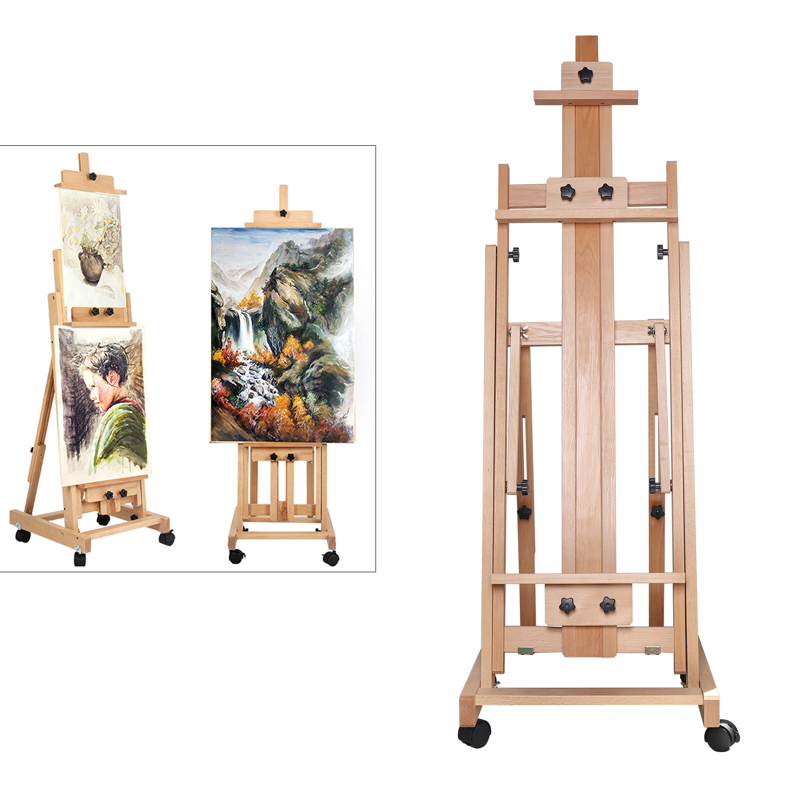 HeavyDuty Studio Artist Easel Large H-Frame Wood Painting Art Easel Standing !