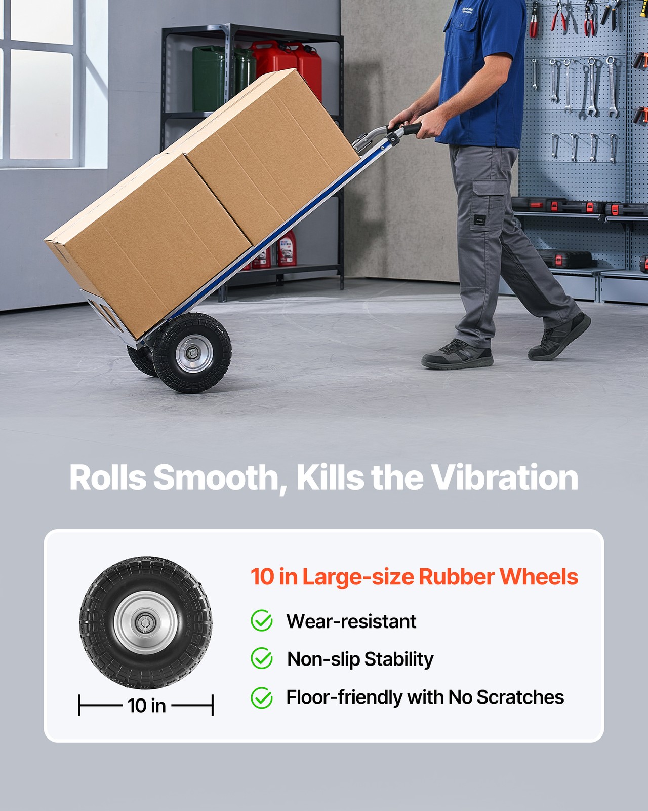 VEVOR Hand Truck 500 lbs Aluminum Alloy Heavy-Duty Hand Truck Dolly with Wheels