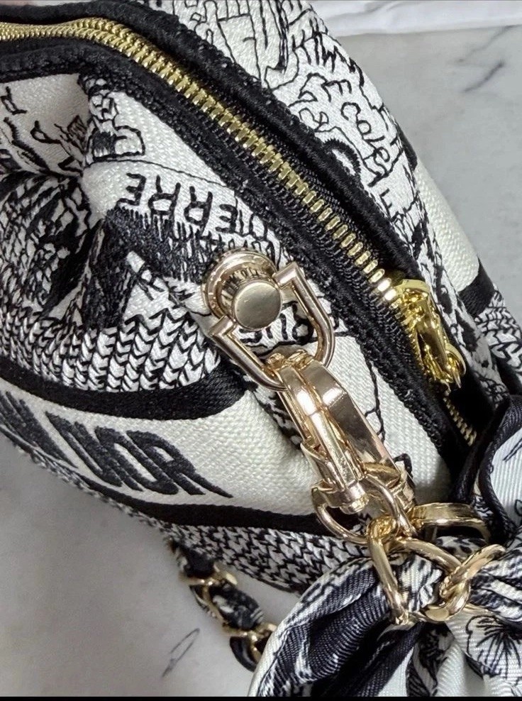 NWT Christian Dior Plan De Paris Canvas Embroidered Cosmetic Bag VIP GWP- BOX