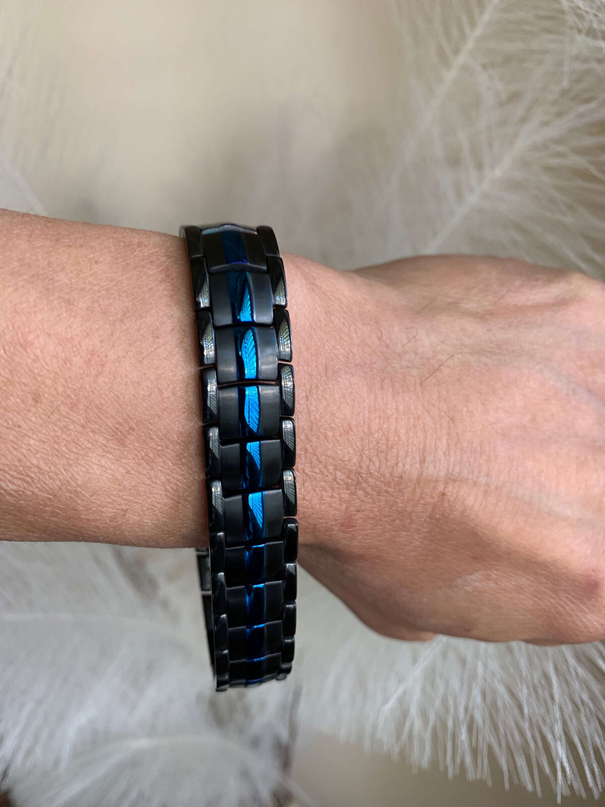 Elegant Blue Magnetic Bracelet Arthritis Pain Energy Balance Joy Great Gift Men