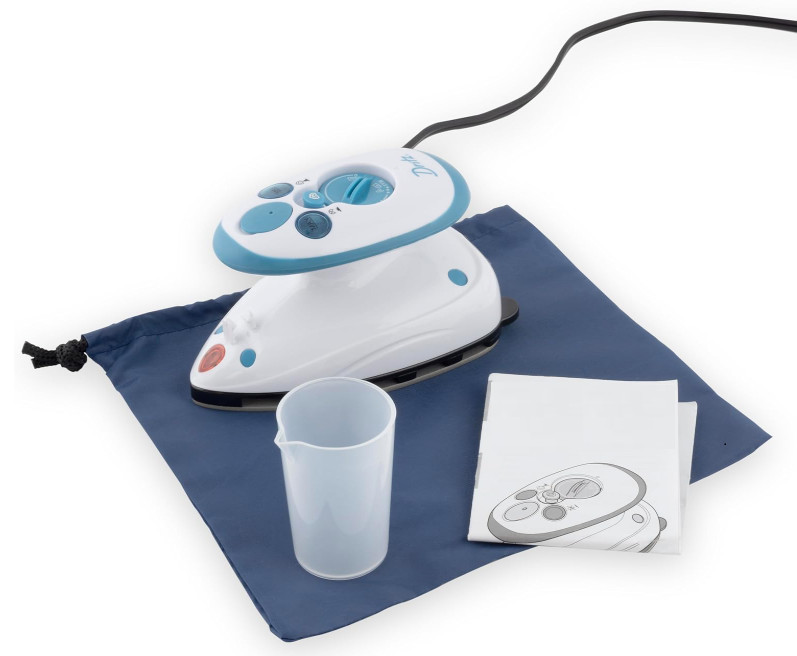 Mini plancha/vaporizador portátil, ideal para costura, quilting y viajes.