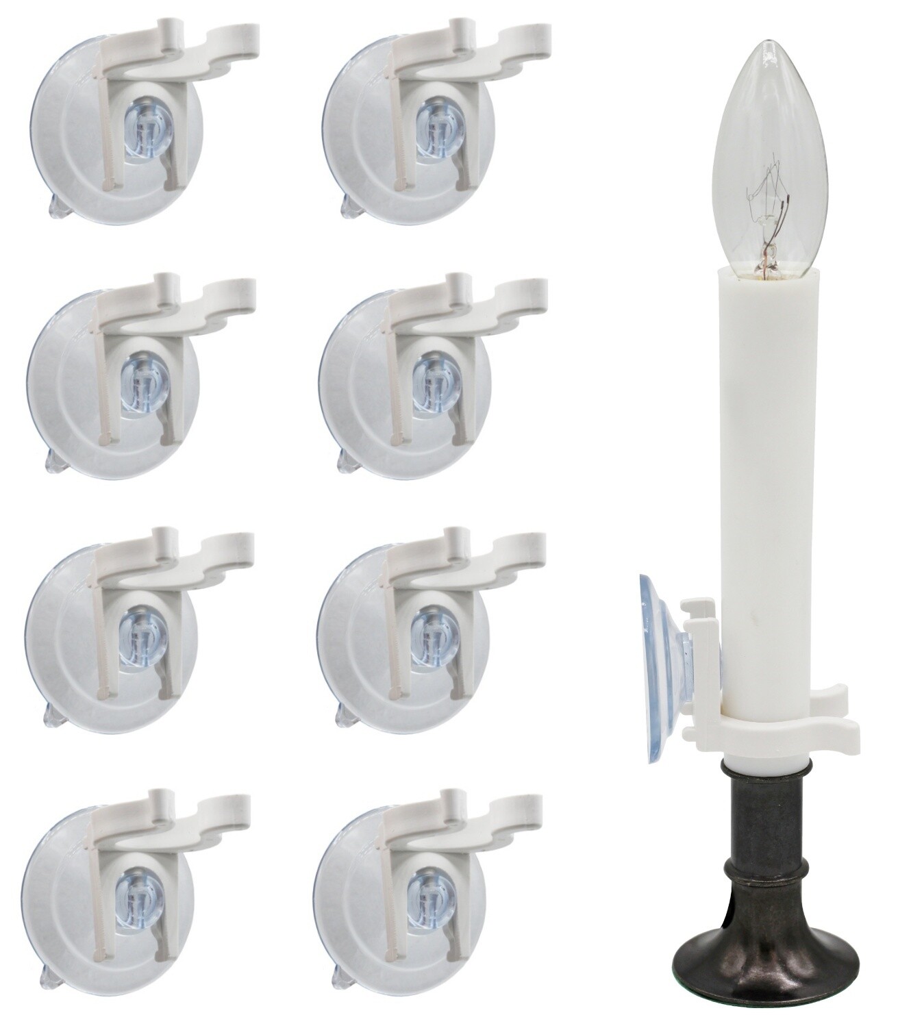 Window Candle Clamps with Super Strong Suction Cups, Electric Candle Holder 8 pk
