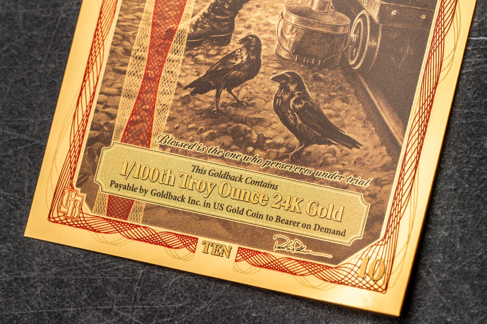 2026 - 10 IDAHO Goldback Aurum Gold Foil Note 1/100 oz 24kt .999 Fine PRESALE