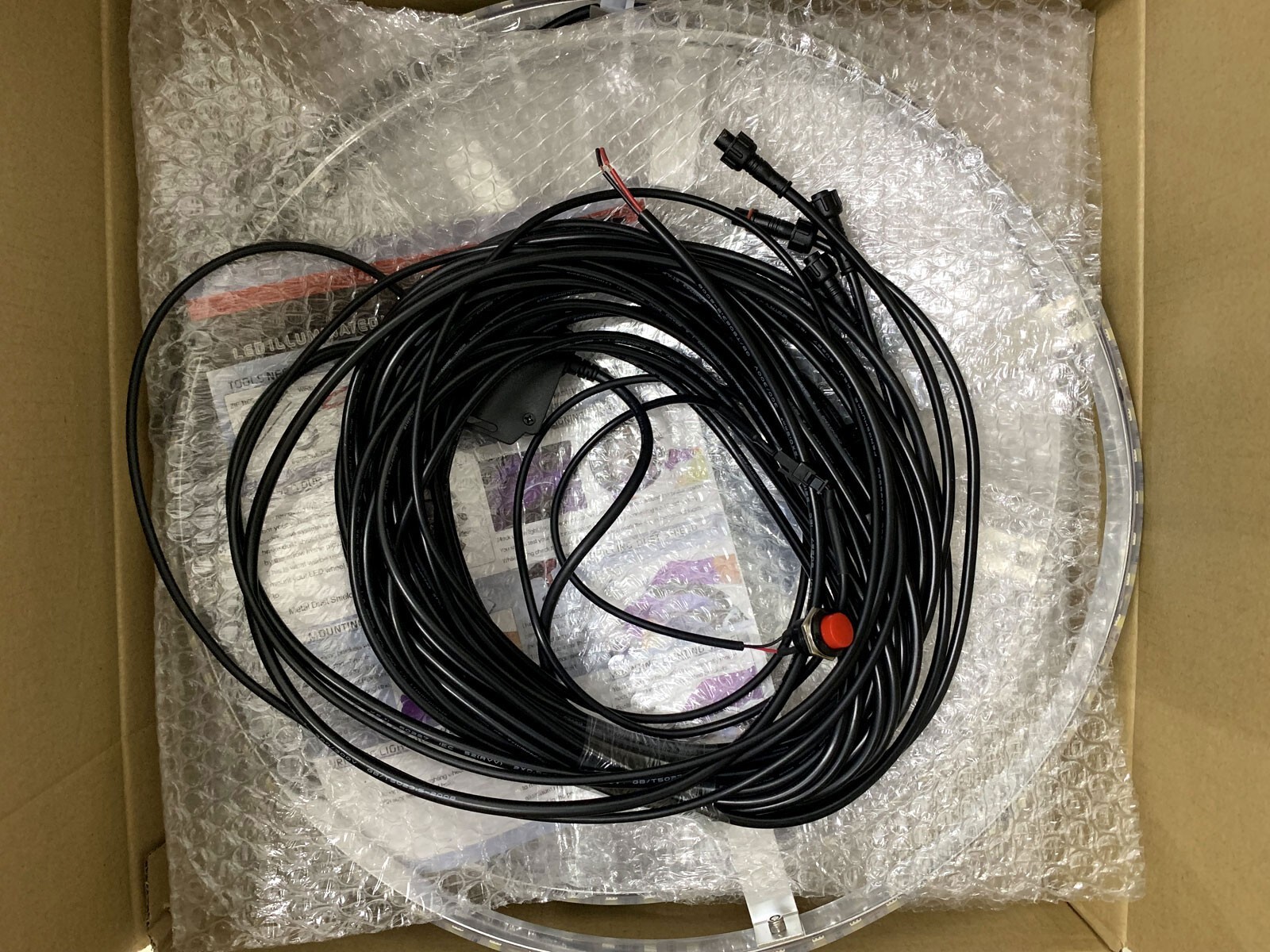 17.5'' Solid Color LED Wheel Lights For Truck Rim Lights Strobing White w/Switch