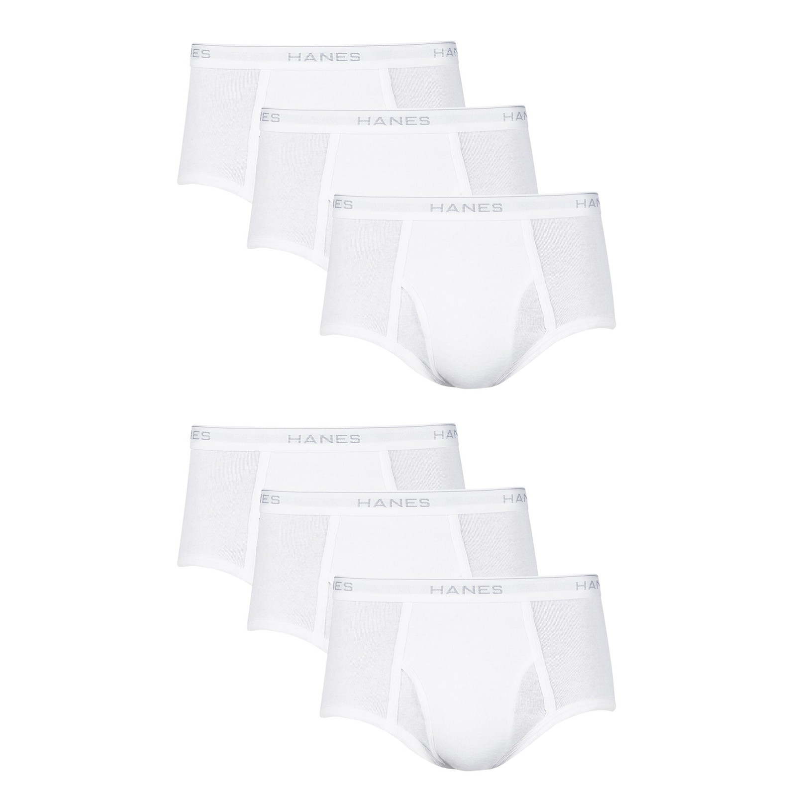 Hanes Briefs 6-Pack Men's Tagless Underwear White ComfortSoft Waistband Wicking