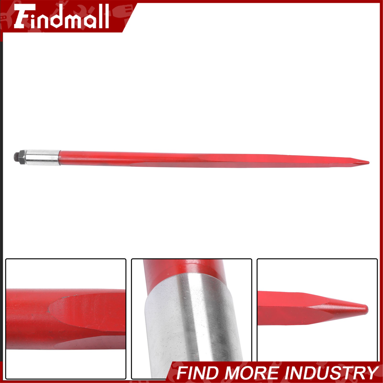 43" Hay Bale Spear Red 3000lbs Capacity Spike Fork Fit For Tractors Loaders 2Pcs