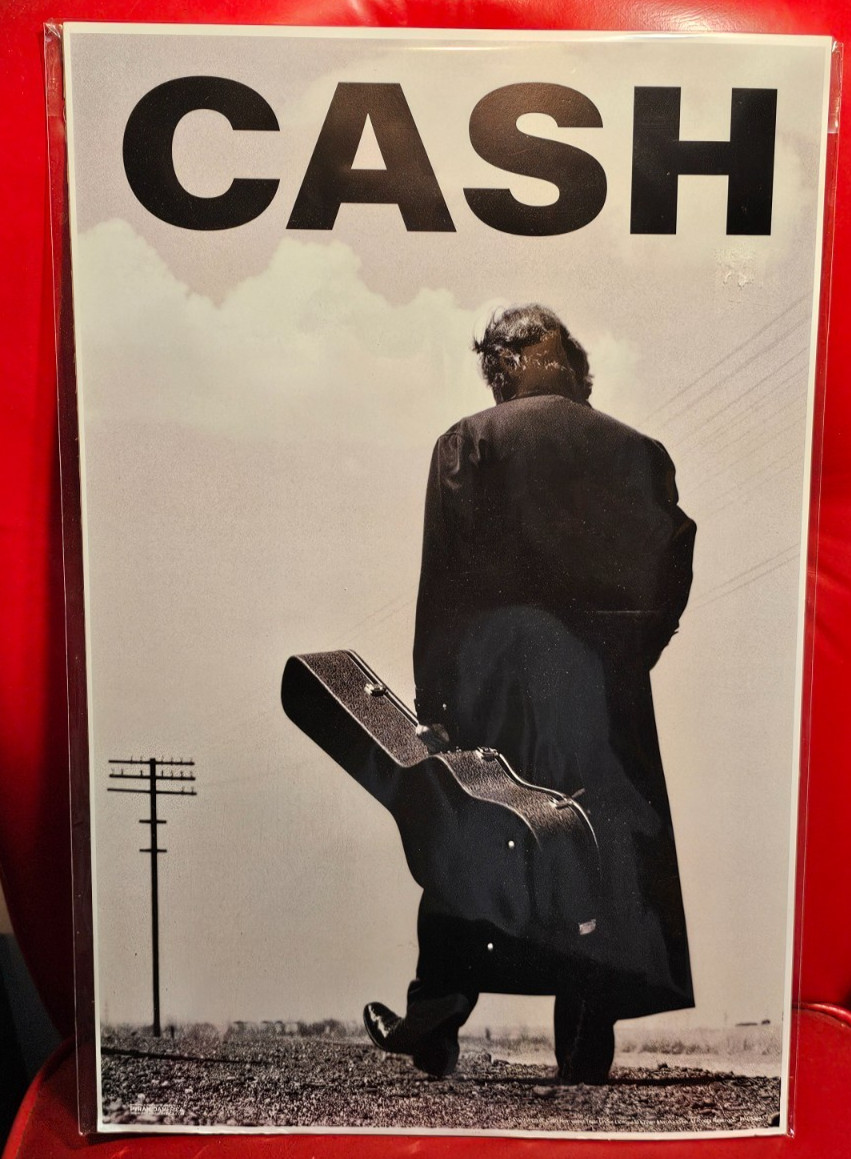 Johnny Cash Man In Black  with guitar Poster Print 11"x17"
