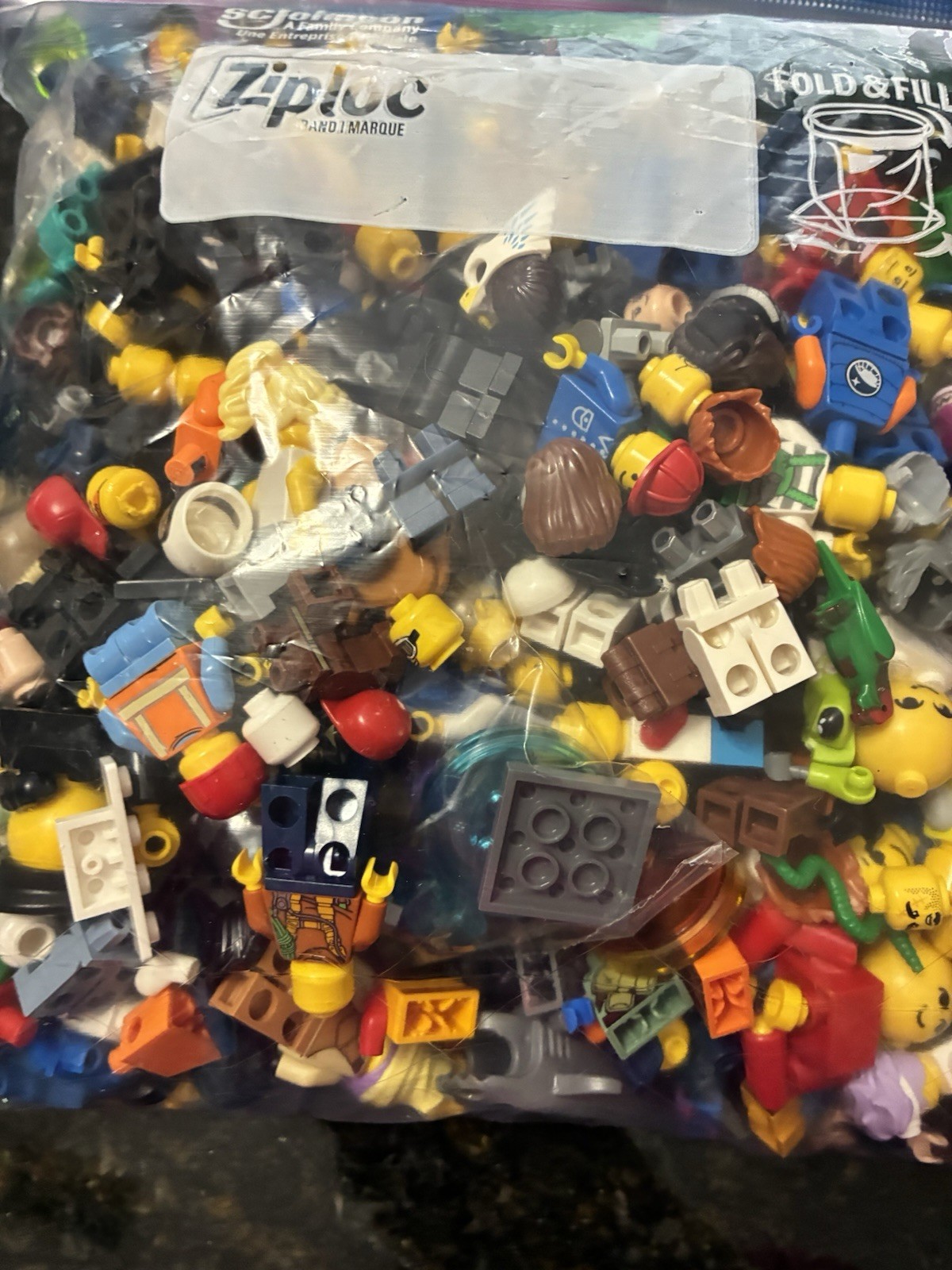 2 lb Plus - 97% LEGO Bulk Minifigure & Accessories Lot - Some DAMAGE/WEAR