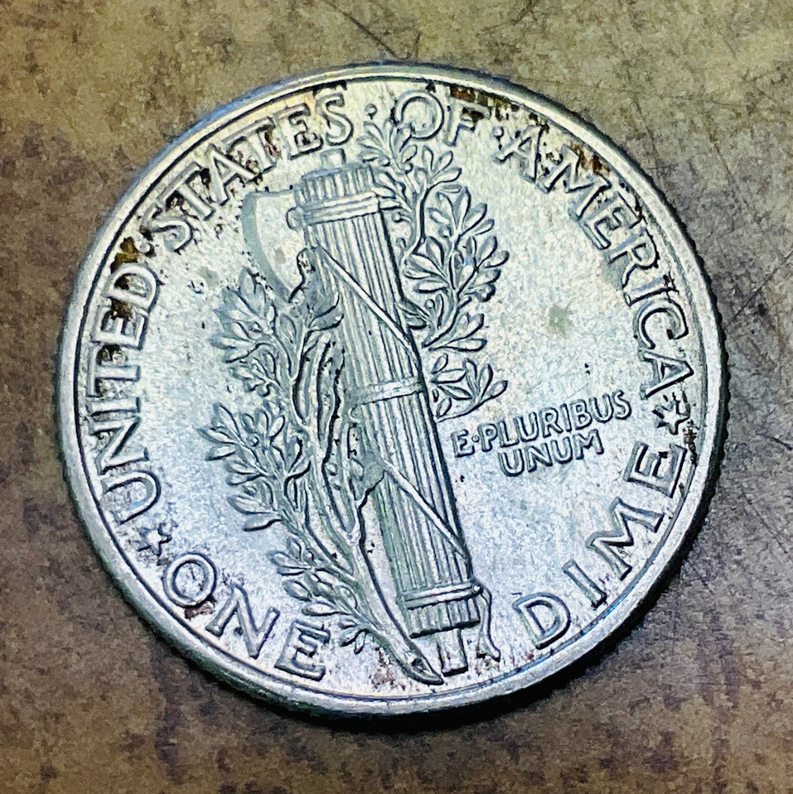 1940-p Mercury Dime - Clash Dies -error, Gem BU++ .