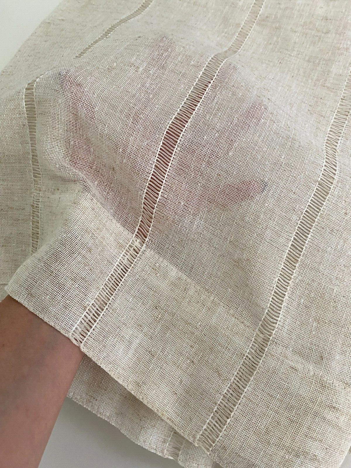 New Ralph Lauren Window Curtains 2 Panels Beige 54 x 84" Linen Hamilton Back Tab