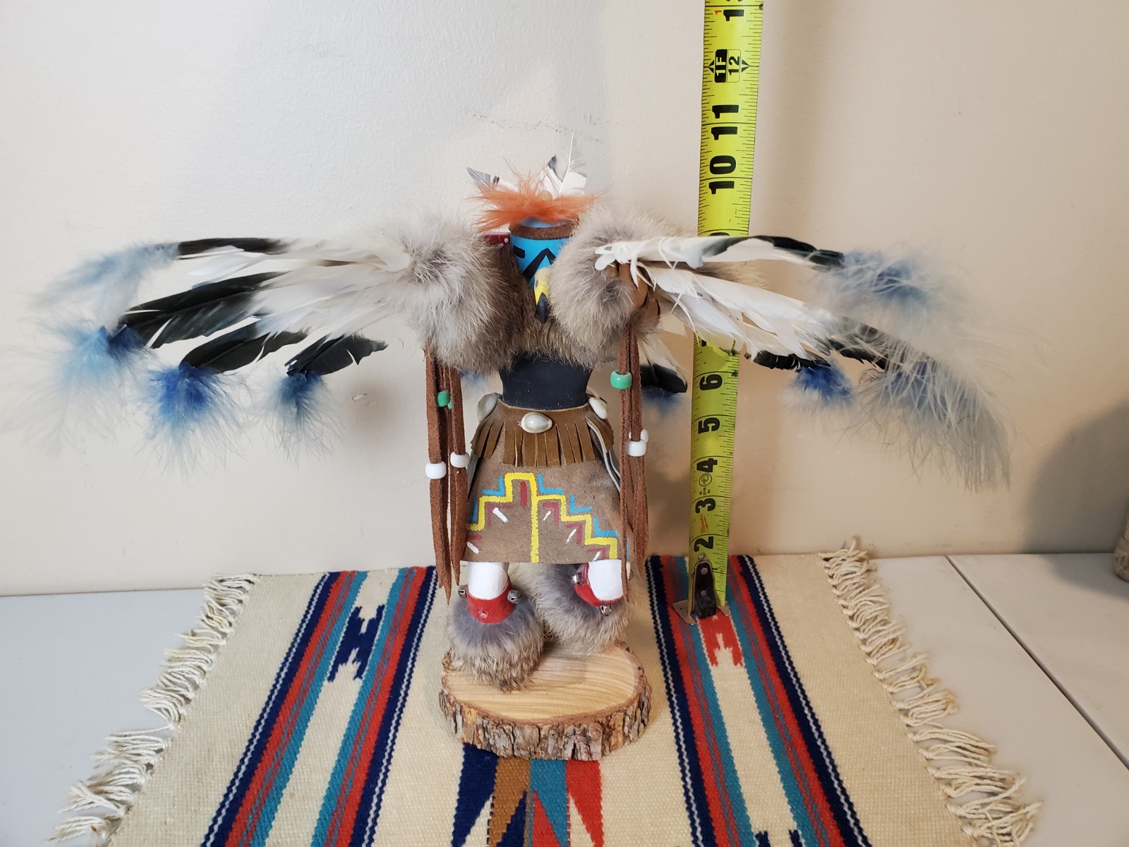 Retro Native American Signed Hopi 11" Spread Eagle Kachina Doll