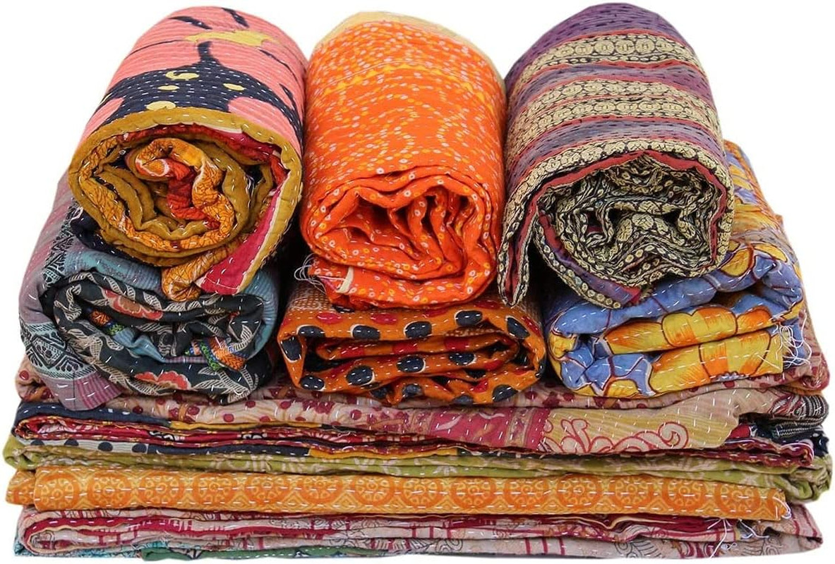 Royal Craft Wholesale Lot of Indian Vintage Kantha Quilt Handmade Throw Reversib